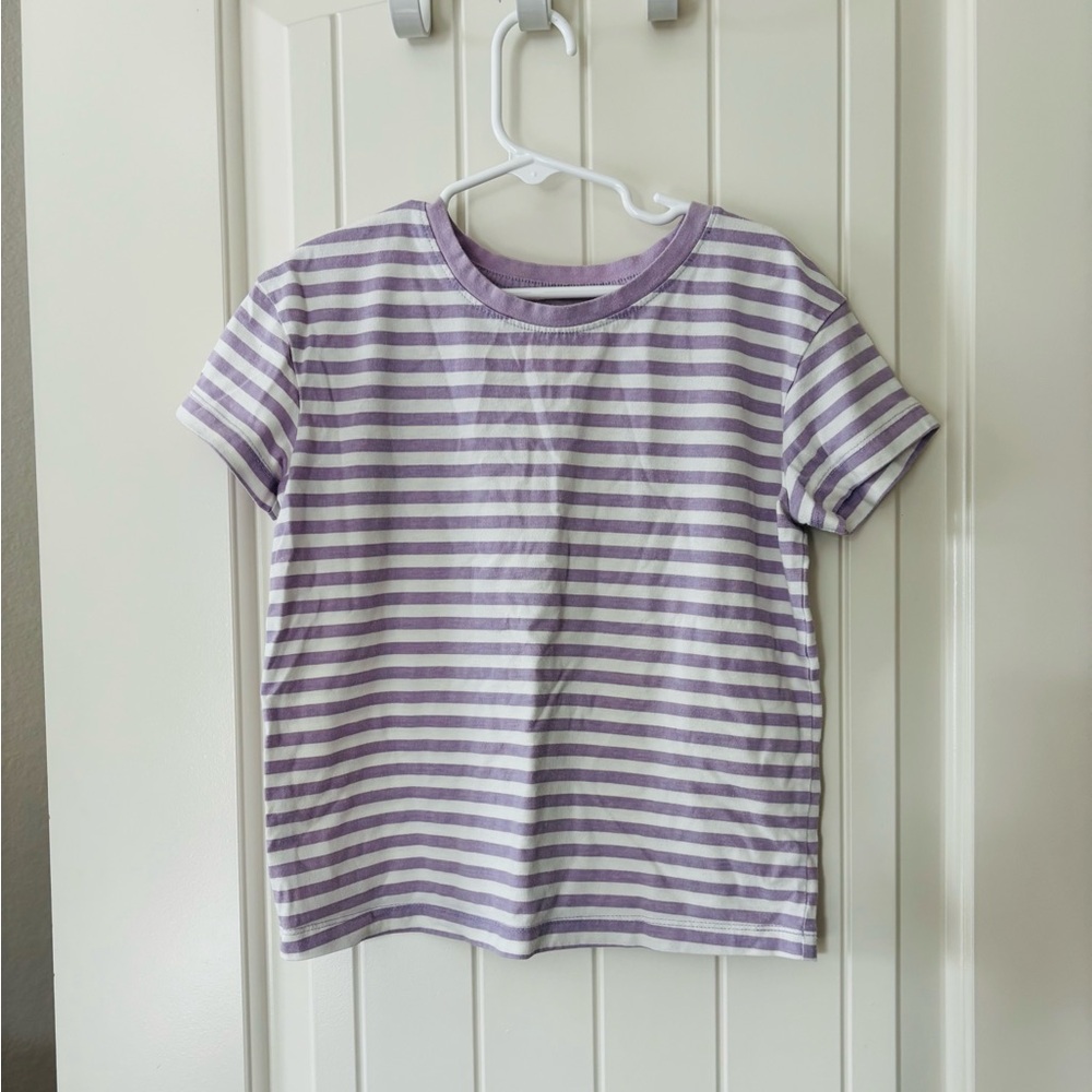 Cat & Jack Girls’ Purple Striped T-Shirt